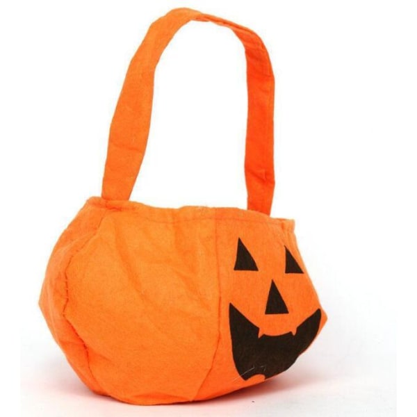 Halloween Barn Håller En Trick-Or-Treating Väska Pumpkin Bag
