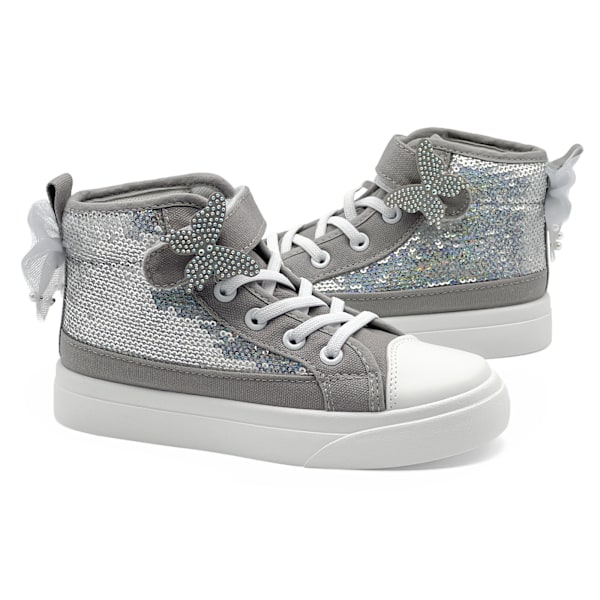 Flickor Bedårande Mode Höga Casual Canvas Sneakers grey 34