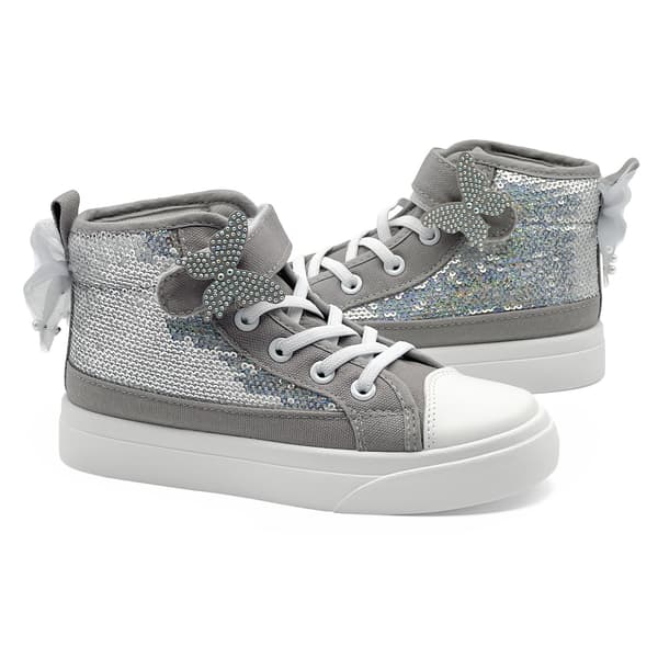 Søde høje sneakers i kanvas til piger grey 34.5