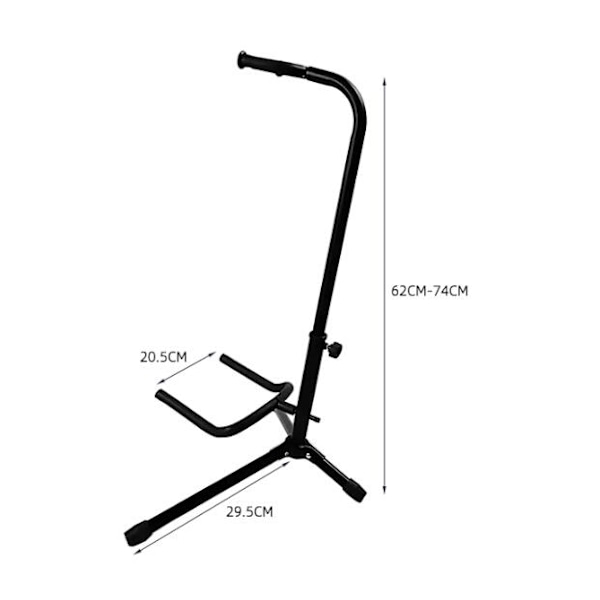 Enkelt Opretstående Foldbar Guitar Stativ Black