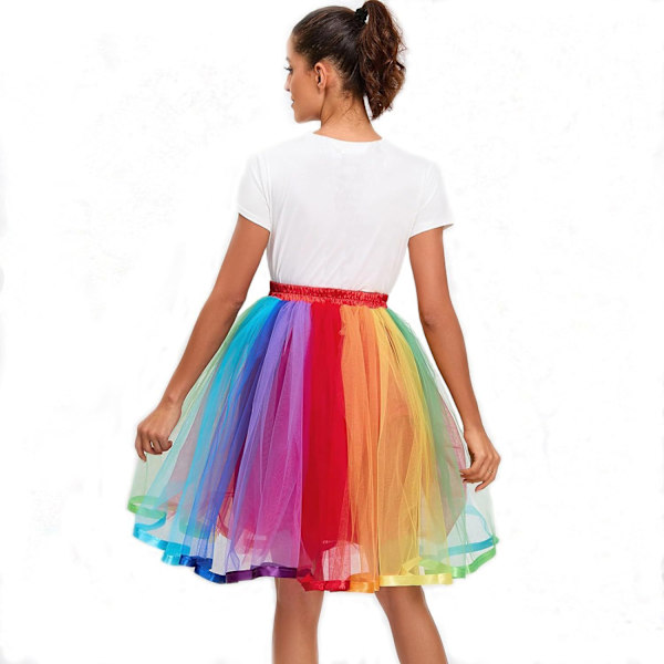 Naisten sateenkaari tyllihame kerroksittainen tyllihame rainbow color