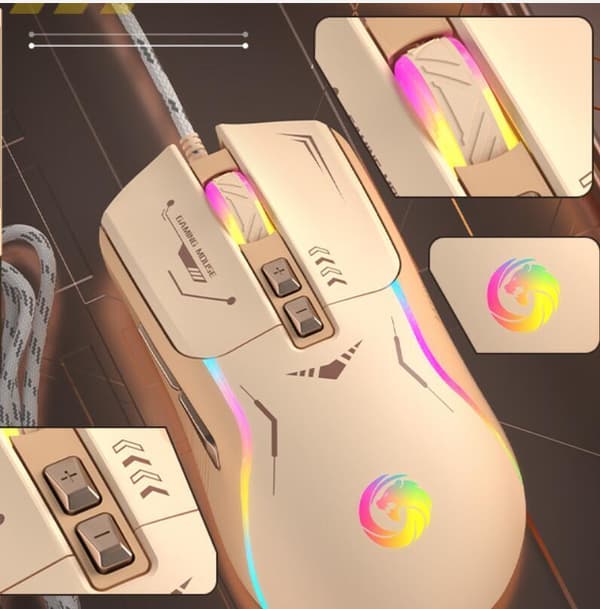 USB trådad spelljusmus Yellow
