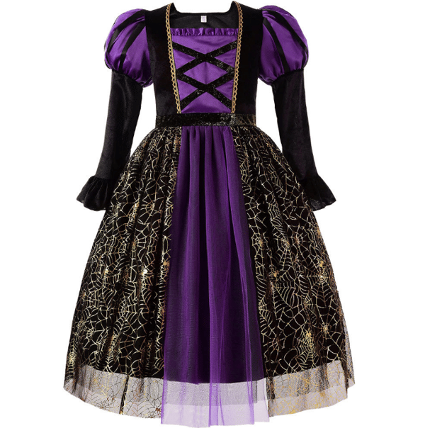 Flickor Halloween Spider Witch Klänning 150cm