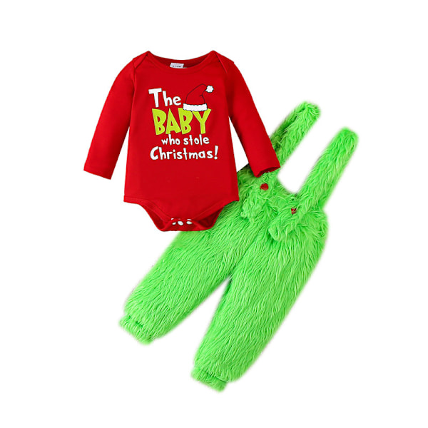 Juleantrekk for babyjente og babygutt - "The Baby Who Stole Christmas" antrekk 3-6M