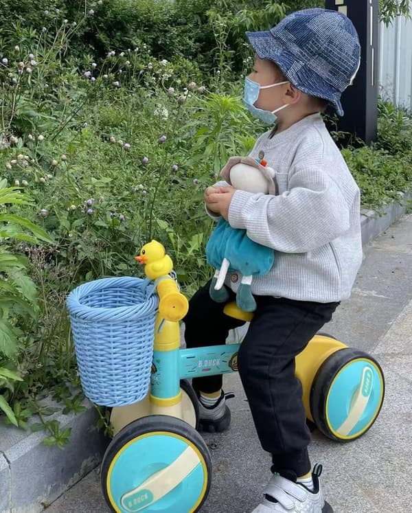 Vävd Mini Cykelkorg för Barncykel Styre Blue