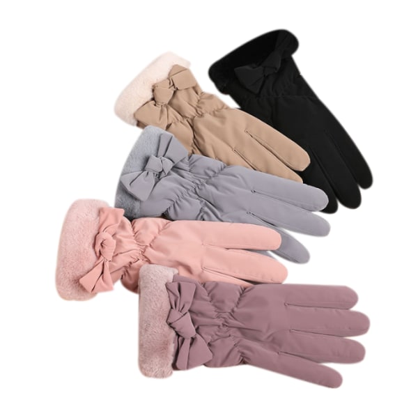 Vinterhandskar för kvinnor med pekskärmsfingrar varma handskar pink