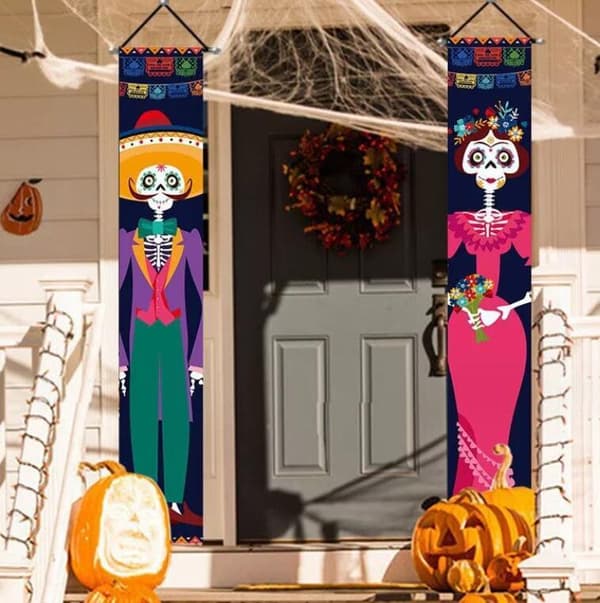 2 st Halloween Hängande Flaggor för Utomhusdekoration 30*180CM