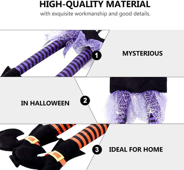 2 stykker Halloween hekseben ornamenter til festtilbehør