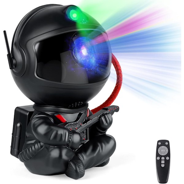Astronaut Projektor, Stjerneprojektor Galakselys, Natlampe til Børn Black 2