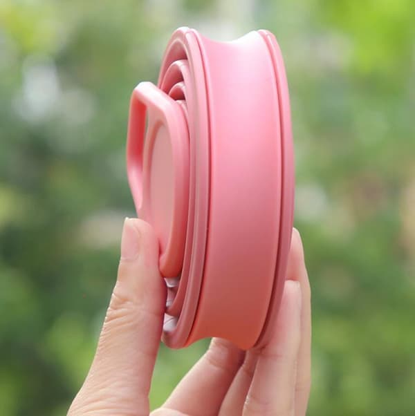 500 ml silikon vikbar sportvattenflaska Pink