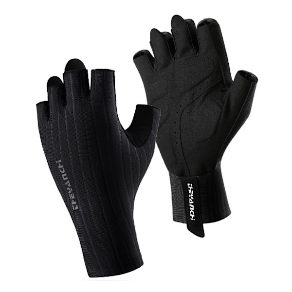 Cyklinghandskar Halvfinger Sommar Herr MTB-handskar Cykeltillbehör black M