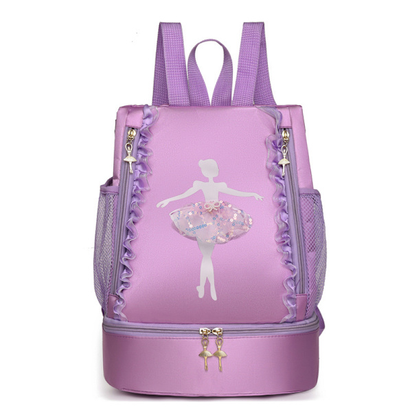 Barnens axeldansryggsäck Latin Ballet Bokväska purple