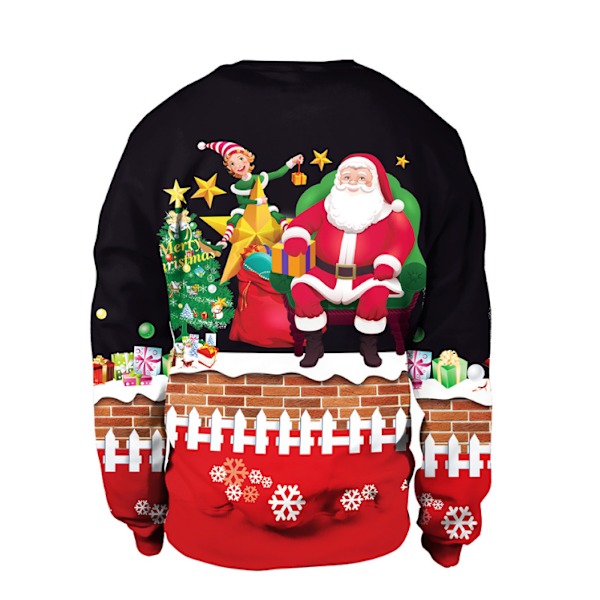 Dam julkläder printed tröja black L