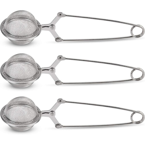 Snap Ball Te-si, 3 Pak Rustfrit Stål Te-infuser Filter