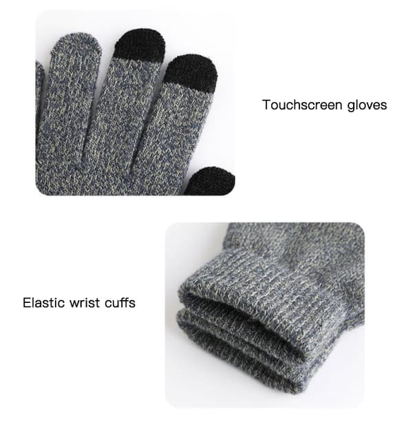 Vinterhandskar för män kvinnor, pekskärmshandskar dark grey