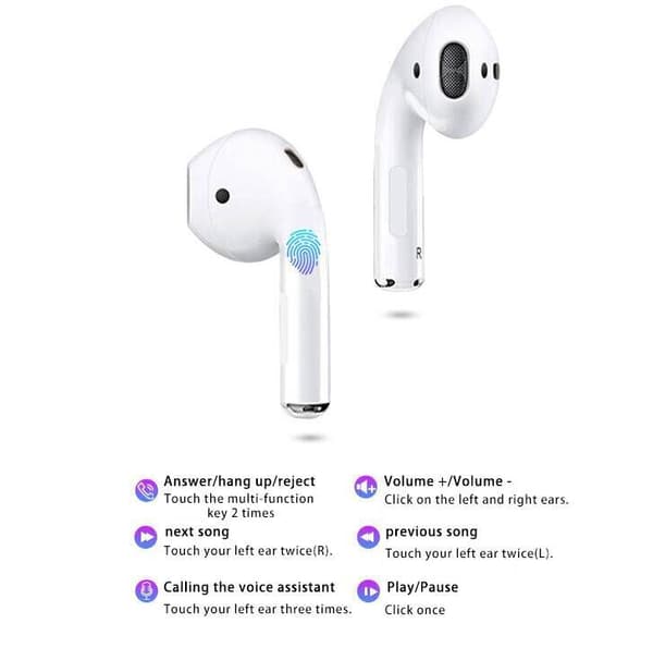 In-ear brusreducerande trådlösa Bluetooth sporthörlurar White
