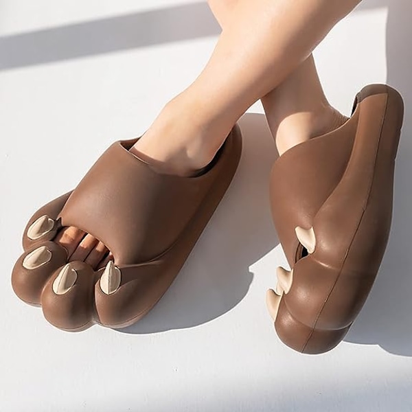 Kattenslabbsko - Søte, morsomme, komfortable og myke hjemmesko Brown Shoes Size 40-41