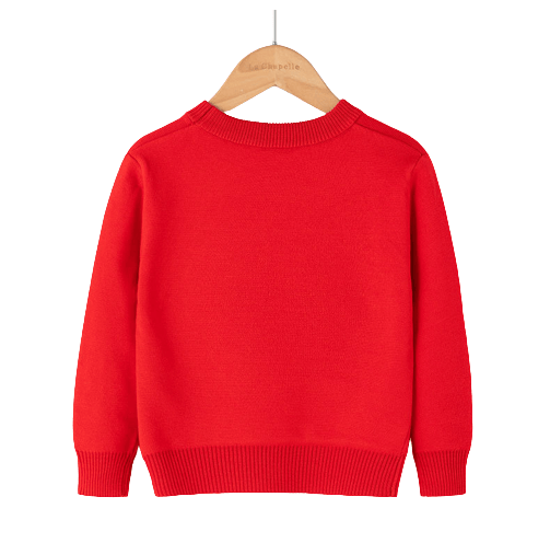 Kids Christmas Crew Neck Stickad Söt Pullover Red 140