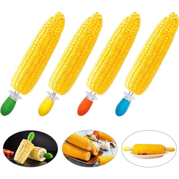 8 Par Cornholdere, Rustfrit Stål Corn Cob Holdere