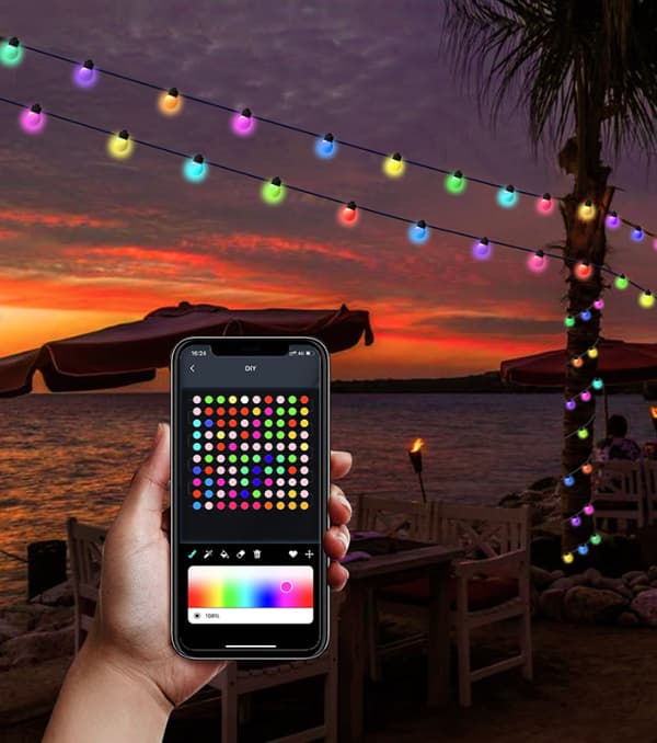 Udendørs Lysstreng 32FT, RGB Terrasselys 5M