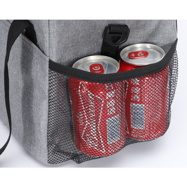 Lunchbox med Dubbel Däck, Utbyggbar Isolerad Lunchväska med Justerbar Axelrem 10L