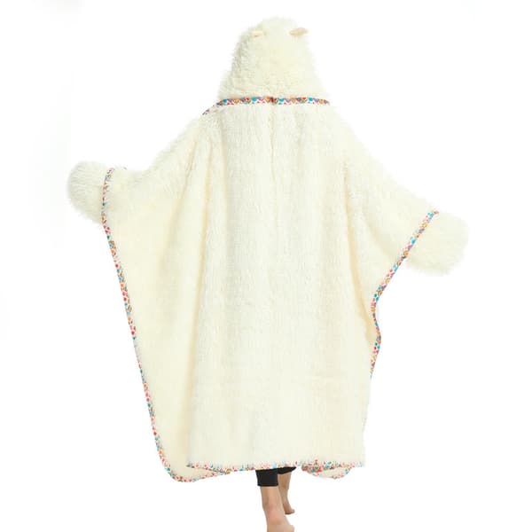 Fuzzy Varmblanket med Hetter, Overdimensjonert Myk Hetterblanket for Kvinner
