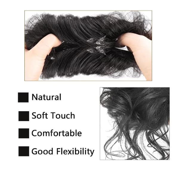 Messy Bun -hiuslisuke, Röpelöinen Updo -elastisella hiuslisukkeella black