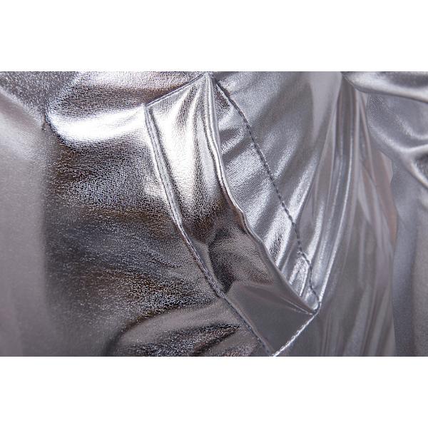 Miesten pystykauluksellinen vetoketjullinen pitkähihainen paljettitakki Silver XL