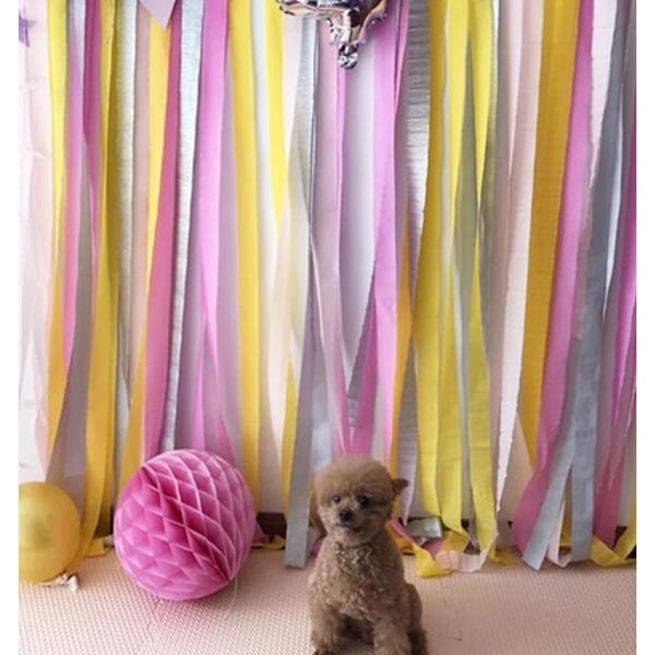 3 kpl Syntymäpäiväjuhlan Taustakoriste Crinkle Paper Lilac