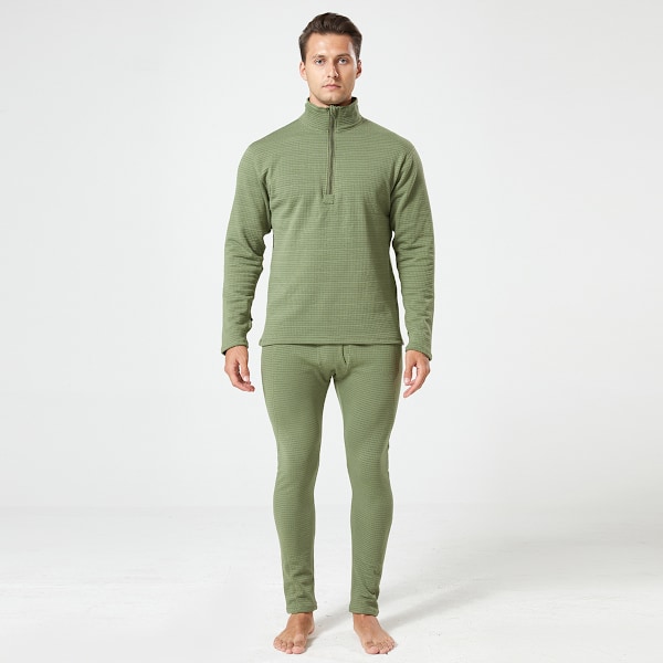 Mænds Termisk Underundertøj Langt Bukser Sæt Green 2XL
