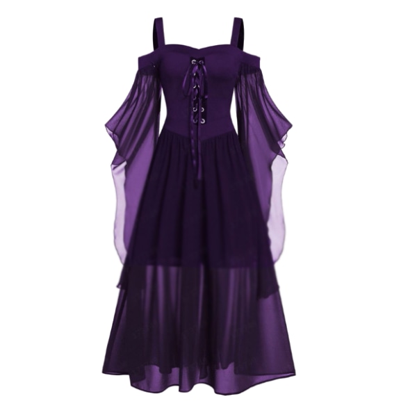 Gotisk punkklänning för kvinnor Cosplayklänning purple 3XL