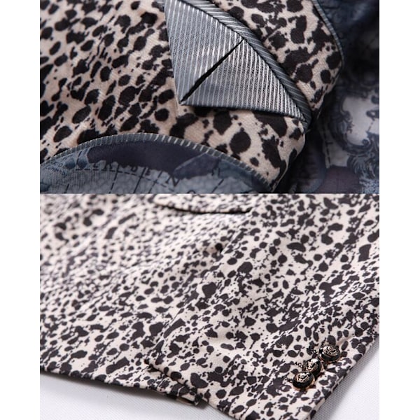 Tiger Leopard Print Klänning Blazer för män Black 54