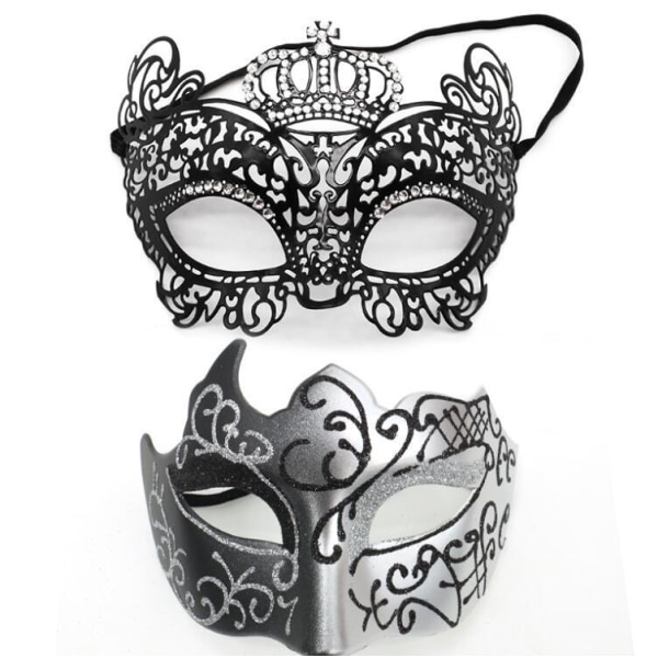 Mardi Gras maskeradmasker för par Style23