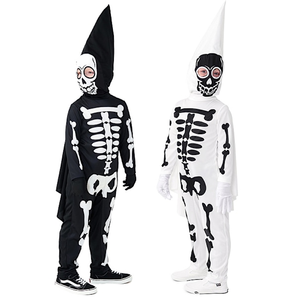 Halloween Skelettdräkter för Flickor och Pojkar Black L