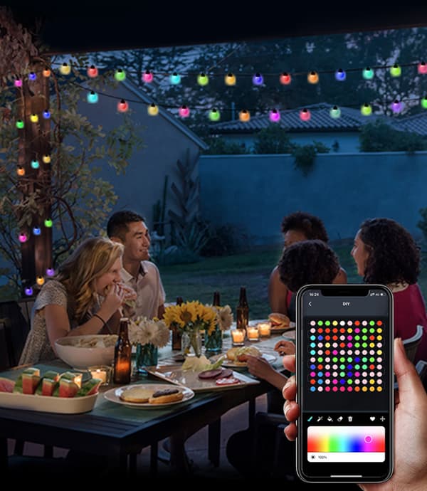 Utomhus String Lights 32FT, RGB Patio Lights 5m 25 Lights
