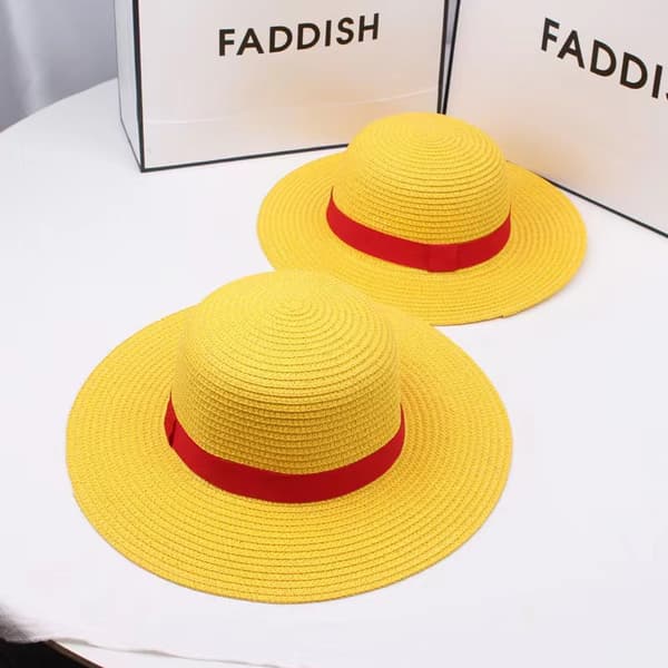 Luffy Stråhat Performance Animation Cosplay Tilbehør Hat Yellow 29cm