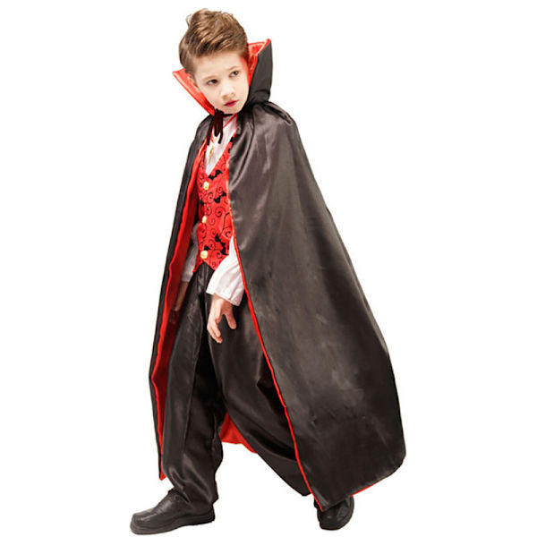 Halloween Gotisk Vampyr Kostym Deluxe Set för Pojkar M