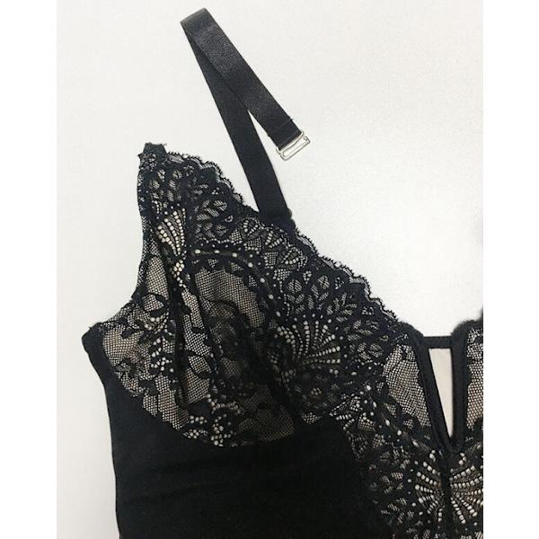 Spetsformad Shapewear Bodysuit för Kvinnor, Magkontroll Bodysuit Curry M