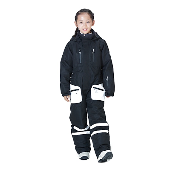 Barn One Piece Snowsuits Overall Skidoveraller Jackor black 150