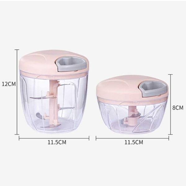 Manuel Fødevareprocessor Grøntsagshakker, 2 Kopper Pink 1000ML