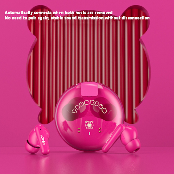 Langattomat Piirretty Bluetooth-kuulokkeet Latauskotelolla White