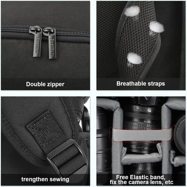 Kamera Rygsæk Professionel til SLR DSLR Black