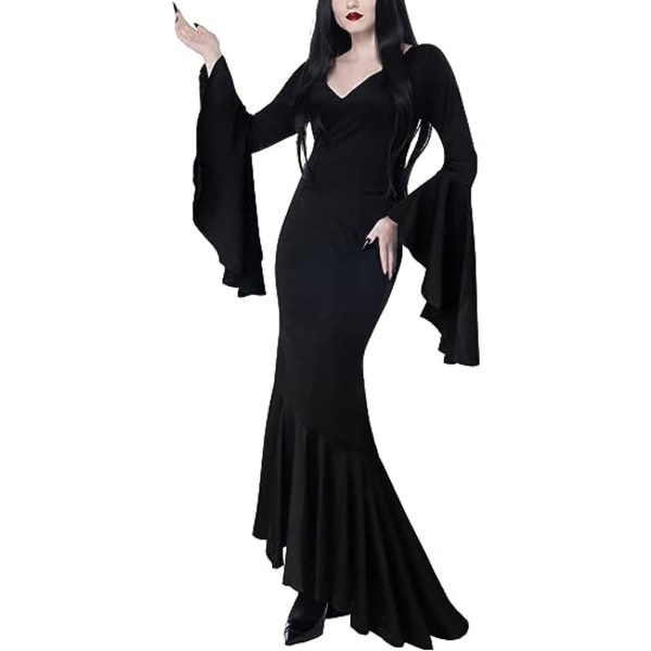 Kvinders Addams Kjole Kostumer Gothic Kjole Halloween Cosplay XS