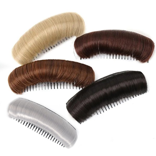 Hårvoluminnlegg med usynlige falske hårklemmer og fluffy puter brown