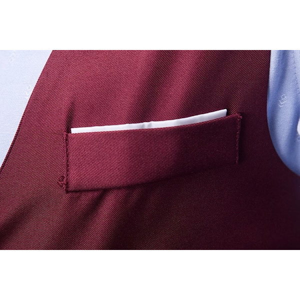 Miesten Virallinen Puku Liivi Slim Fit Rentoutunut Liikepukeutumisliivi White S