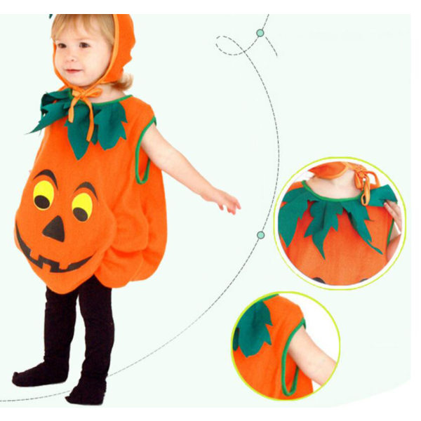 Søt Barn Halloween Gresskar Kostyme Med Hatt Style2 120CM