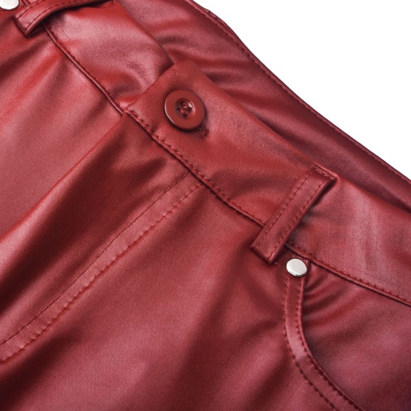 Leggingsbyxor i konstläder för kvinnor wine red M