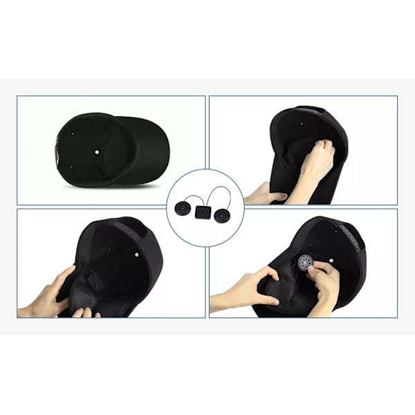 Mössa med Bluetooth högtalare Justerbar Bluetooth hatt Navy blue
