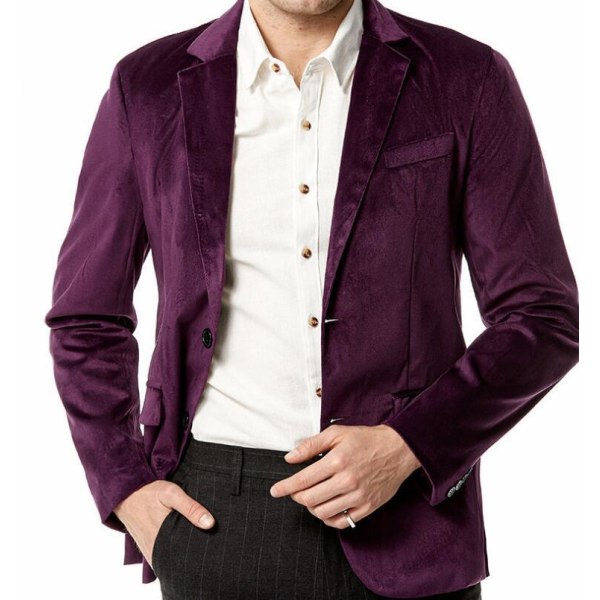 Riviera kostymjacka för män med V-ringad Purple 2xl