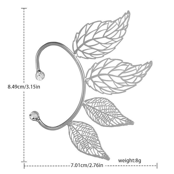 1 par blad örhängen dingla örhängen elf örhängen silver